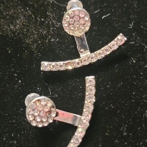 Elegant Silver Crystal Earrings